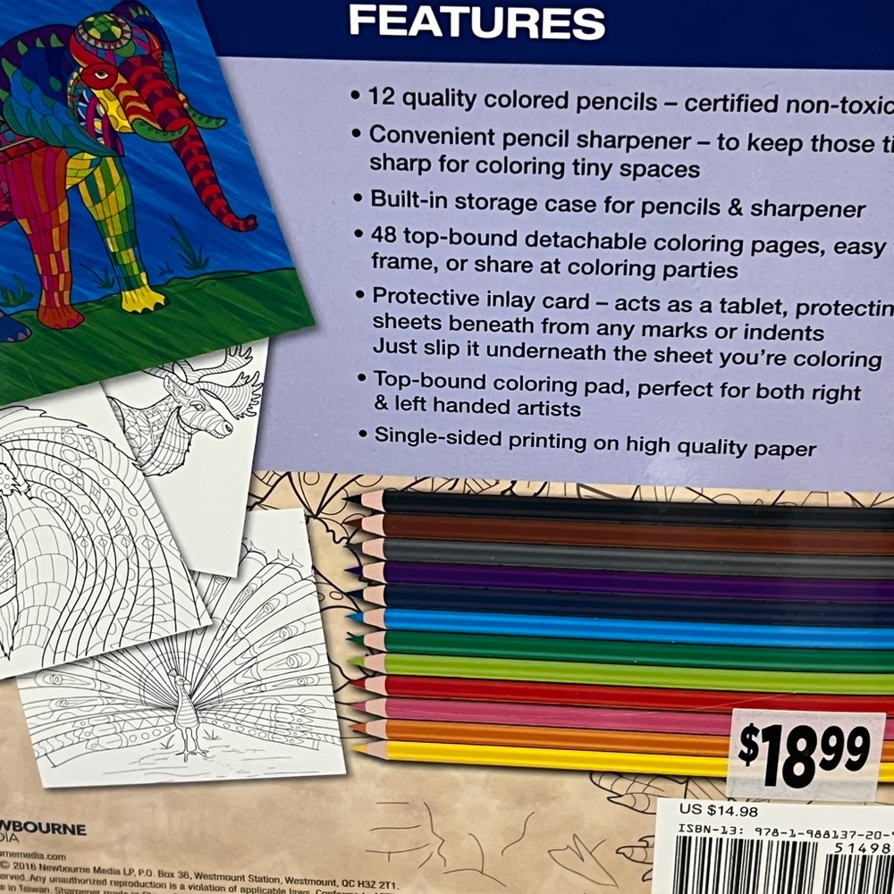 Adult Coloring Books With Colored Pencils Set of 3 New - Picture 7 of 8